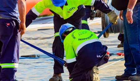 Johannesburg, South Africa - June 07 2010: Construction worker on a building siteのeditorial素材