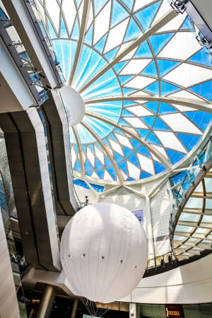 Johannesburg, South Africa - November 09 2011: Interior of Glass Dome Roof of Sandton City Shopping Center Mallのeditorial素材