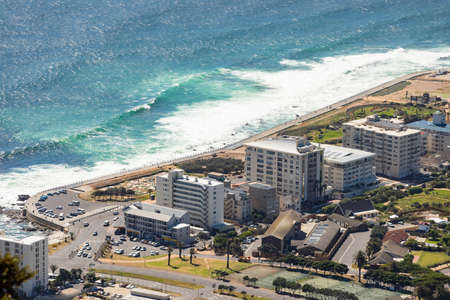 Cape Town, South Africa - October 15, 2019: Elevated view of Green Point coastal suburb in Cape Townのeditorial素材