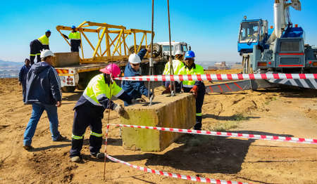 Johannesburg, South Africa - June 05 2010: Construction worker on a building site