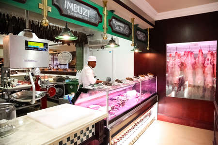 Johannesburg, South Africa - April 27 2011: Interior of an Up-Market Butcher Deli Storeのeditorial素材