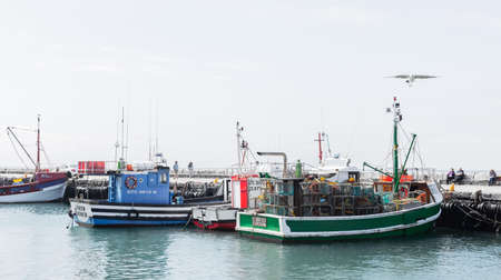 Cape Town, South Africa - March 13 2019: Small Fishing Boats in Kalk Bay Harbourのeditorial素材