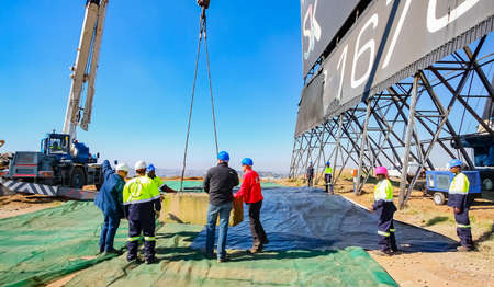 Johannesburg, South Africa - June 05 2010: Construction worker on a building siteのeditorial素材
