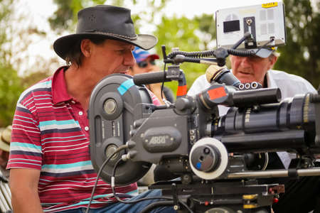 Johannesburg, South Africa, September 08, 2010, Behind the scenes on a Television advert Film Set on location in wealthy suburban neighborhoodのeditorial素材