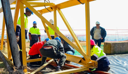 Johannesburg, South Africa - June 05 2010: Construction worker on a building site