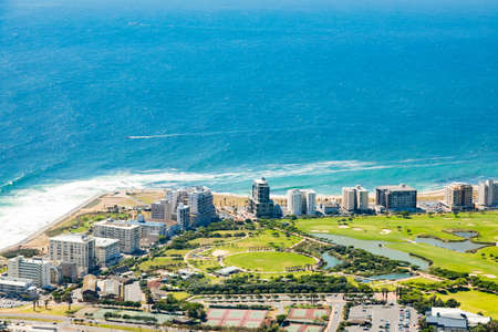 Cape Town, South Africa - October 15, 2019: Elevated view of Green Point coastal suburb in Cape Townのeditorial素材