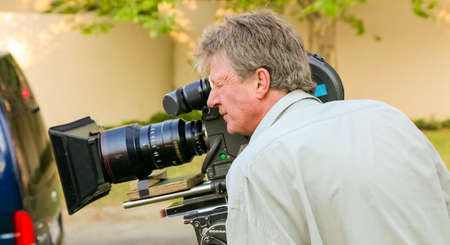 Johannesburg, South Africa, September 08, 2010, Behind the scenes on a Television advert Film Set on location in wealthy suburban neighborhoodのeditorial素材
