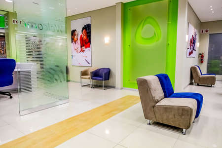 Johannesburg, South Africa - July 16 2012: Inside Interior of a Modern African Bankのeditorial素材