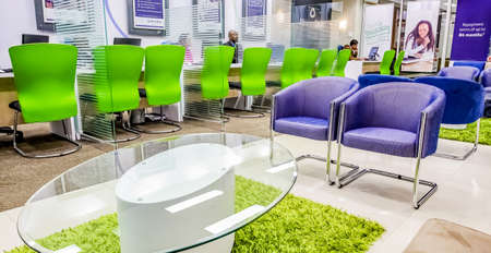 Johannesburg, South Africa - July 16 2012: Inside Interior of a Modern African Bankのeditorial素材