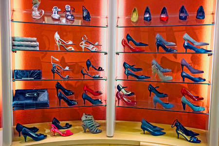 Johannesburg, South Africa - July 05 2011: Interior of a Fashion Shoe Retail Storeのeditorial素材
