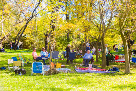 Johannesburg, South Africa - May 12 2018: Diverse People at an outdoor Food and Wine Festivalのeditorial素材