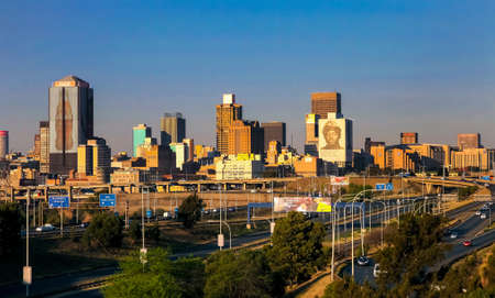 Johannesburg, South Africa, September 11, 2011, Johannesburg Central Business District buildings and roadsのeditorial素材