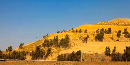 Johannesburg, South Africa, September 11, 2011, Gold Mining Dumps of Waste material next to the motorwayのeditorial素材