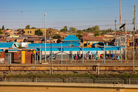Johannesburg, South Africa, September 11, 2011, Public commuter rail way line in Sowetoのeditorial素材