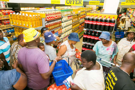 Johannesburg, South Africa - October 27, 2016: African customers shopping at local Pick n Pay supermarket grocery storeのeditorial素材