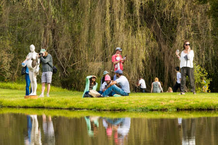 Johannesburg, South Africa - May 10 2014: Diverse People at an outdoor Food and Wine Festivalのeditorial素材
