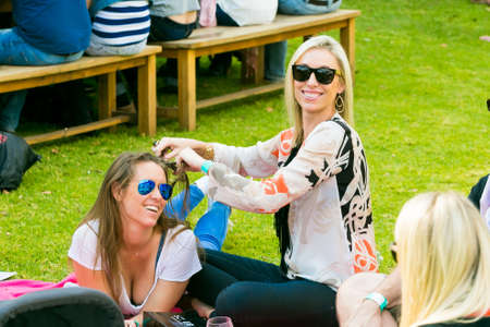 Johannesburg, South Africa - May 09 2015: People at an outdoor Food and Wine Festival