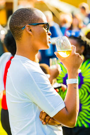 Johannesburg, South Africa - May 12 2018: Diverse People at an outdoor Food and Wine Festivalのeditorial素材