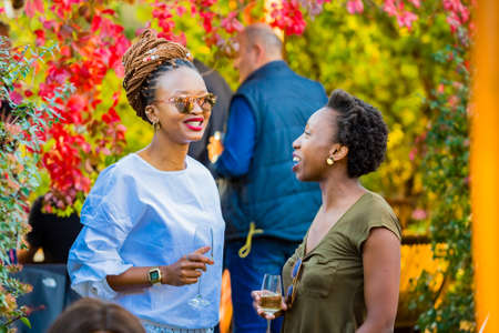 Johannesburg, South Africa - May 12 2018: Diverse People at an outdoor Food and Wine Festivalのeditorial素材