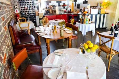 Johannesburg, South Africa - February 21 2011: Interior of Retro Bistro Restaurant in up-market area of Sandtonのeditorial素材