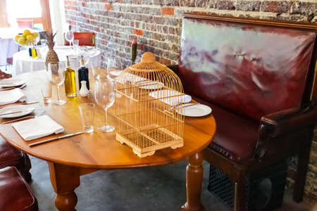 Johannesburg, South Africa - February 21 2011: Interior of Retro Bistro Restaurant in up-market area of Sandtonのeditorial素材