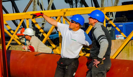 Johannesburg, South Africa - June 08 2010: Construction worker on a building siteのeditorial素材