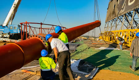 Johannesburg, South Africa - June 08 2010: Construction worker on a building siteのeditorial素材