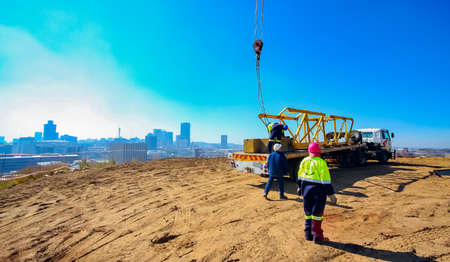 Johannesburg, South Africa - June 05 2010: Construction worker on a building siteのeditorial素材