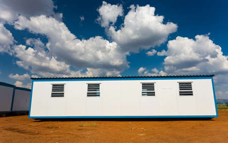 Relocatable mobile portable buildings used as prefabricated offices on building sites and other amenitiesのeditorial素材