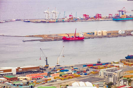 Cape Town, South Africa, December 07, 2011, Elevated view of Cape Town harbor