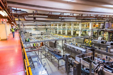 Johannesburg, South Africa - July 11, 2017: South African Breweries bottling plant undergoing an...