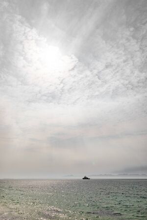 South African Navy Frigate warship in False Bay Cape Town South Africaの写真素材