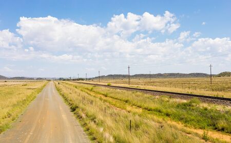 View of an empty country highway road in South African Farmland region