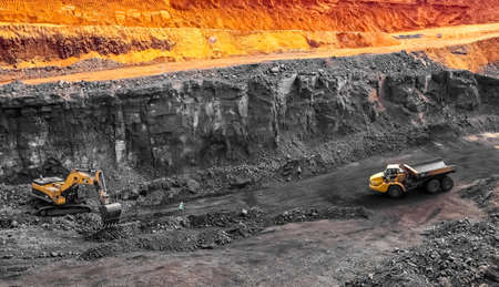 Johannesburg, South Africa - April 20 2012: Open Pit Manganese Mining and Equipment