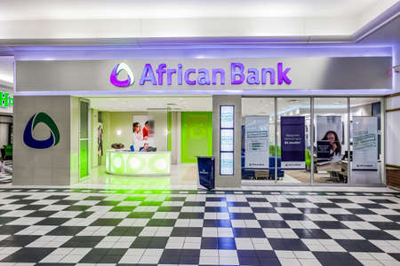 Johannesburg, South Africa - July 16 2012: Inside Interior of a Modern African Bankのeditorial素材