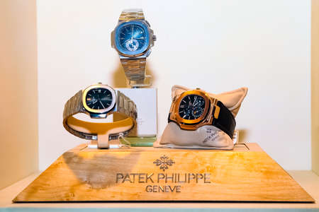Johannesburg, South Africa - April 27 2011: Expensive Wrist Watches on display in Up-Market retail storeのeditorial素材