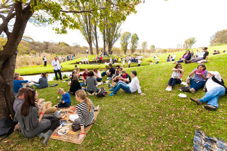 Johannesburg, South Africa - May 10 2014: Diverse People at an outdoor Food and Wine Festivalのeditorial素材