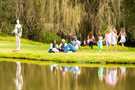 Johannesburg, South Africa - May 10 2014: Diverse People at an outdoor Food and Wine Festivalのeditorial素材