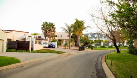 Johannesburg, South Africa, September 09, 2010, Upmarket wealthy suburban Johannesburg neighborhood in gated community estateのeditorial素材