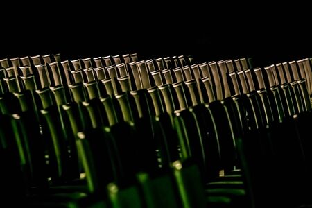 Rows of empty chairs in large Conference hall for Corporate Convention or Lectureの写真素材