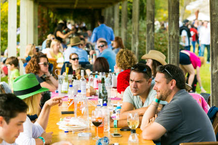 Johannesburg, South Africa - May 09 2015: Diverse People at an outdoor Food and Wine Festival
