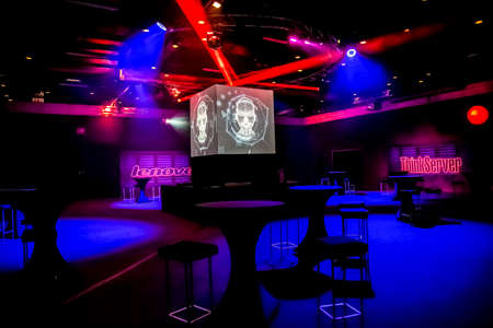Johannesburg, South Africa - May 7, 2015: Inside Interior of a Lenovo ThinkServer media launch eventのeditorial素材