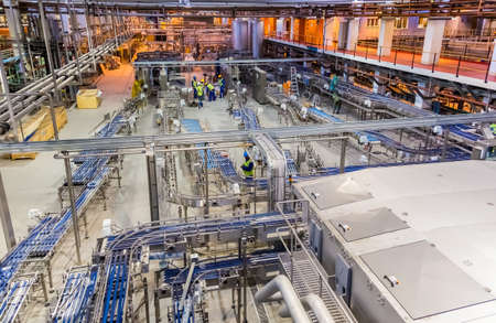 Johannesburg, South Africa - July 11, 2017: South African Breweries bottling plant undergoing an...