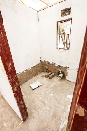 Soweto, South Africa - September 10, 2011: Interior rooms while building and painting a small low cost house in Sowetoのeditorial素材