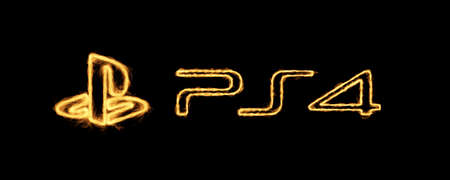 Cape Town, South Africa - January 1, 2020: Yellow Burning Flames Effect on Sony PlayStation PS4 Icon...