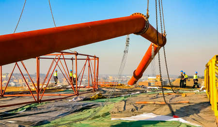 Johannesburg, South Africa - June 08 2010: Construction worker on a building siteのeditorial素材