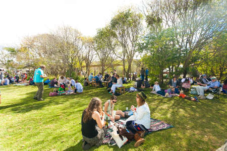 Johannesburg, South Africa - May 10 2014: Diverse People at an outdoor Food and Wine Festivalのeditorial素材