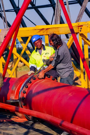 Johannesburg, South Africa - June 06 2010: Construction worker on a building siteのeditorial素材