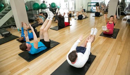 Johannesburg, South Africa - September 09 2013: Diverse Group of young people at a Pilates Classのeditorial素材