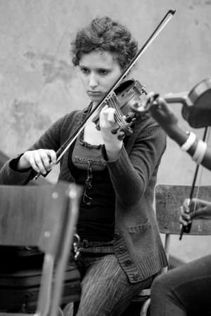 Johannesburg, South Africa - August 28 2010: Diverse youth at music school orchestraのeditorial素材